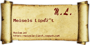 Meisels Lipót névjegykártya